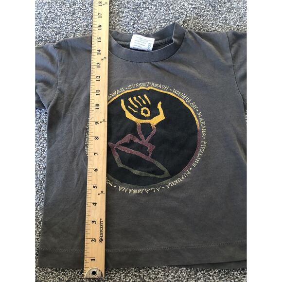 VTG Child 90s Single Stitch Hawaii Surfing T-Shirt Surf Size 6-8 USA Brown. B1 - Picture 3 of 5